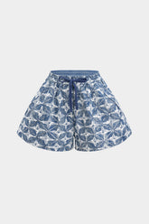 "Denim Drawstring Shorts"