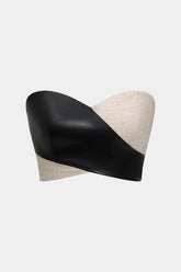 "Contrast Zipper Tube Top"