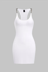 "Chain Decor Sleeveless Mini Dress"