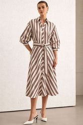 "Button V-Neck Belted Short Sleeve Maxi Dress"