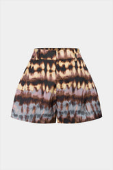 "Abstract Tie Dye Print Satin Shorts"