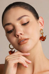 "Alloy 3D Floral Earrings"