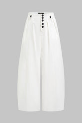 "Button Wide Leg Pants"