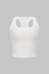 "Basic U-Neck Crop Tank Top"