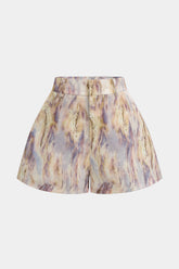 "Abstract Print Wide Leg Shorts"
