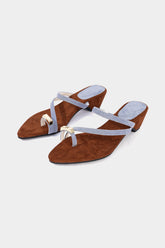 "Contrast Metallic Open Toe Sandals"