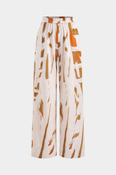 "Abstract Print High Waist Trousers"