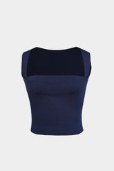 "Basic Square Neck Cropped Tank Top"