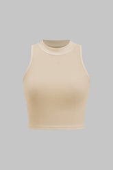 "Basic Textured Sleeveless Tank Top"