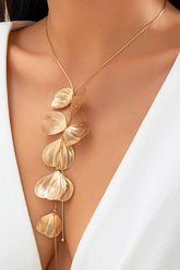 "Alloy Ginkgo Leaf Necklace"
