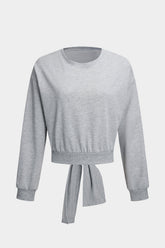 "Cut Out Backless Strappy Long-Sleeve Top"