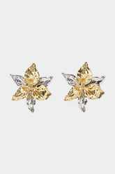 "Alloy Contrast 3D Flower Earrings"