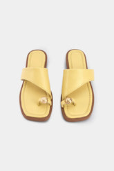 "Contrast Open Toe Flats"