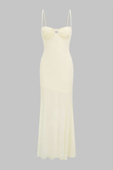 "Cut Out Backless High Slit Slip Sleeveless Maxi Dress"