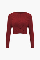 "Crossed Sweater Long-Sleeve Top"