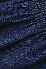"Denim Bow Ruched Cami Top"