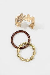 "Alloy Floral Beaded Bracelets"