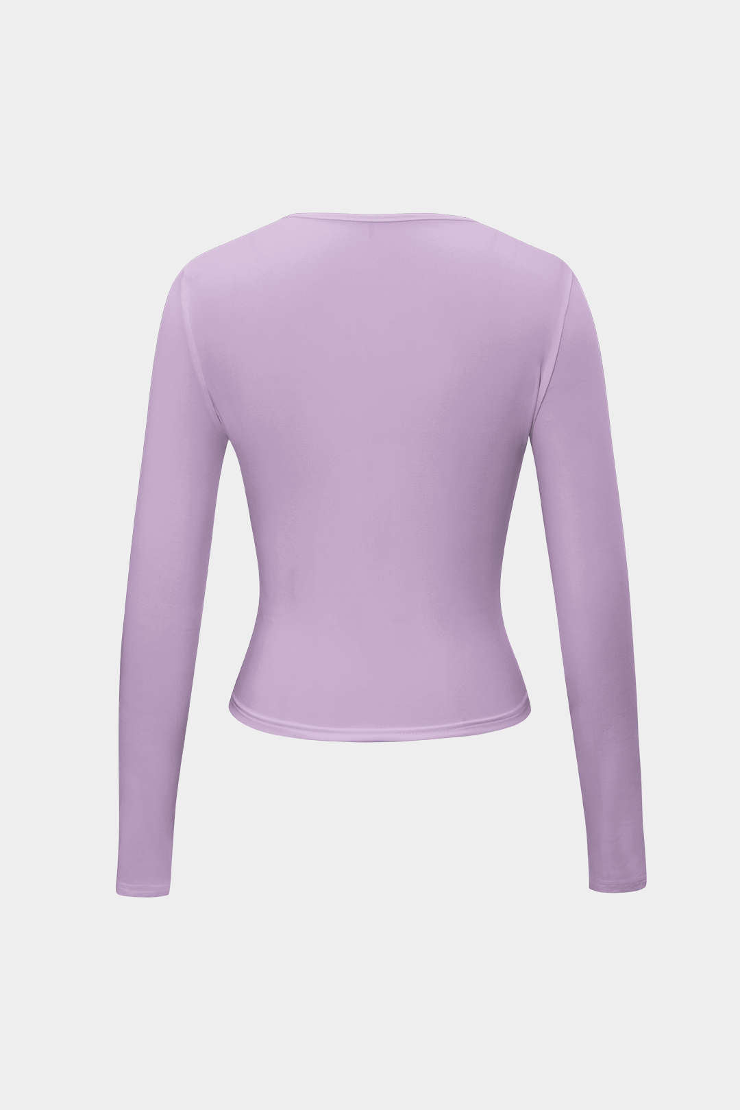 "Basic Solid Round Neck Long Sleeve Top"