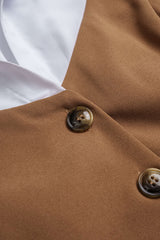"Contrast Lapel Short Sleeve Top"