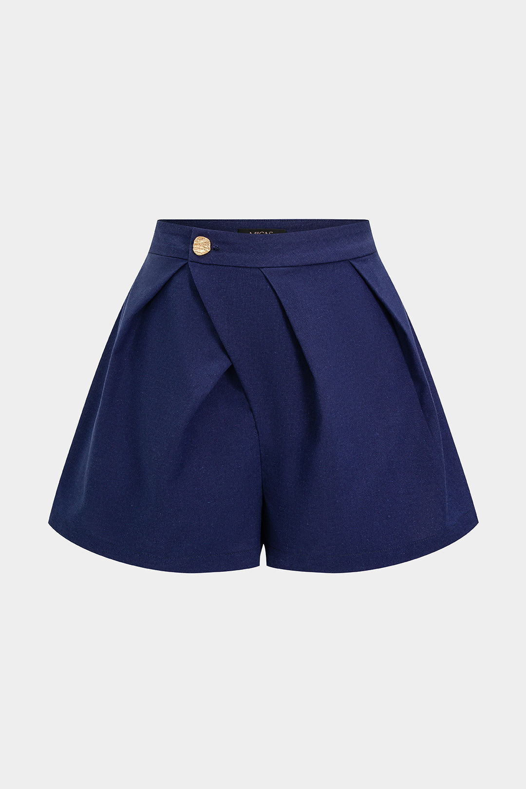 "Asymmetrical Button Ruched Shorts"