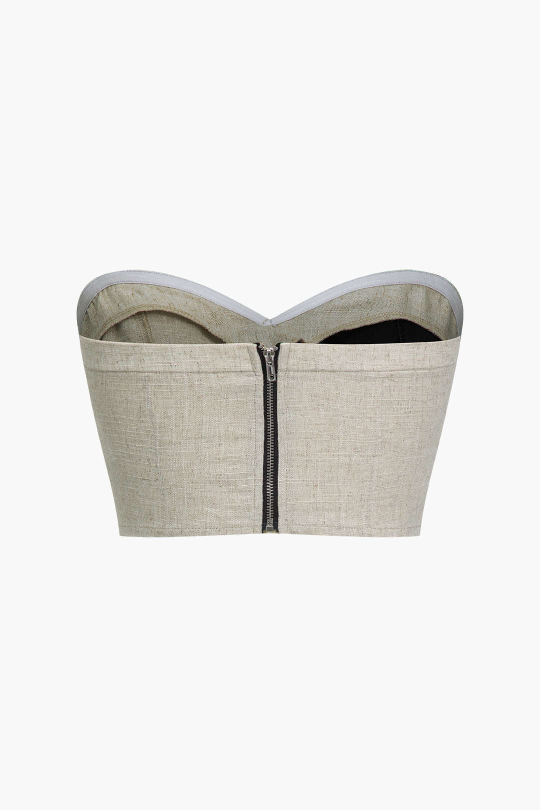 "Contrast Zipper Tube Top"