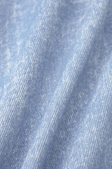 "Denim Contrast Whipstitching Asymmetrical Hem Tube Top And Pocket Skirt Set"