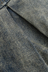 "Denim High Waist Patchwork Skirt"