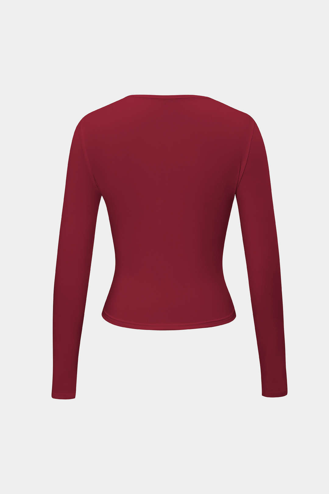 "Basic Solid Round Neck Long Sleeve Top"