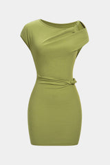 "Asymmetrical Twist Knot Hollow Out Mini Dress"