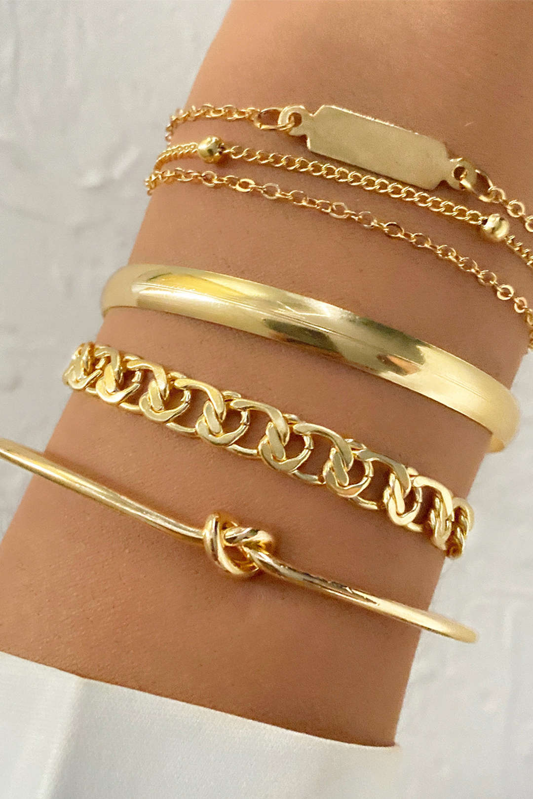 "4-pcs Metal Chain Bracelet Set"