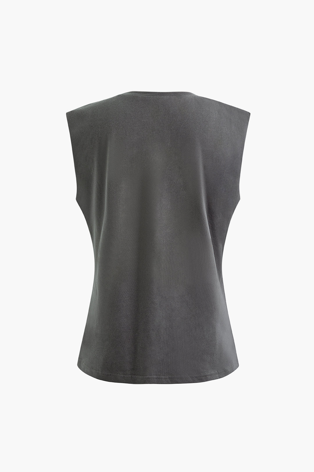 "Basic Solid Sleeveless T-shirt"