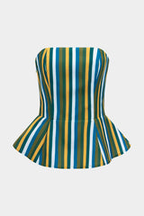 "Contrast Stripe Strapless Tube Top"