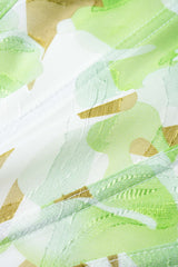 "Chiffon Patchwork Jacquard Corset Cami Top"
