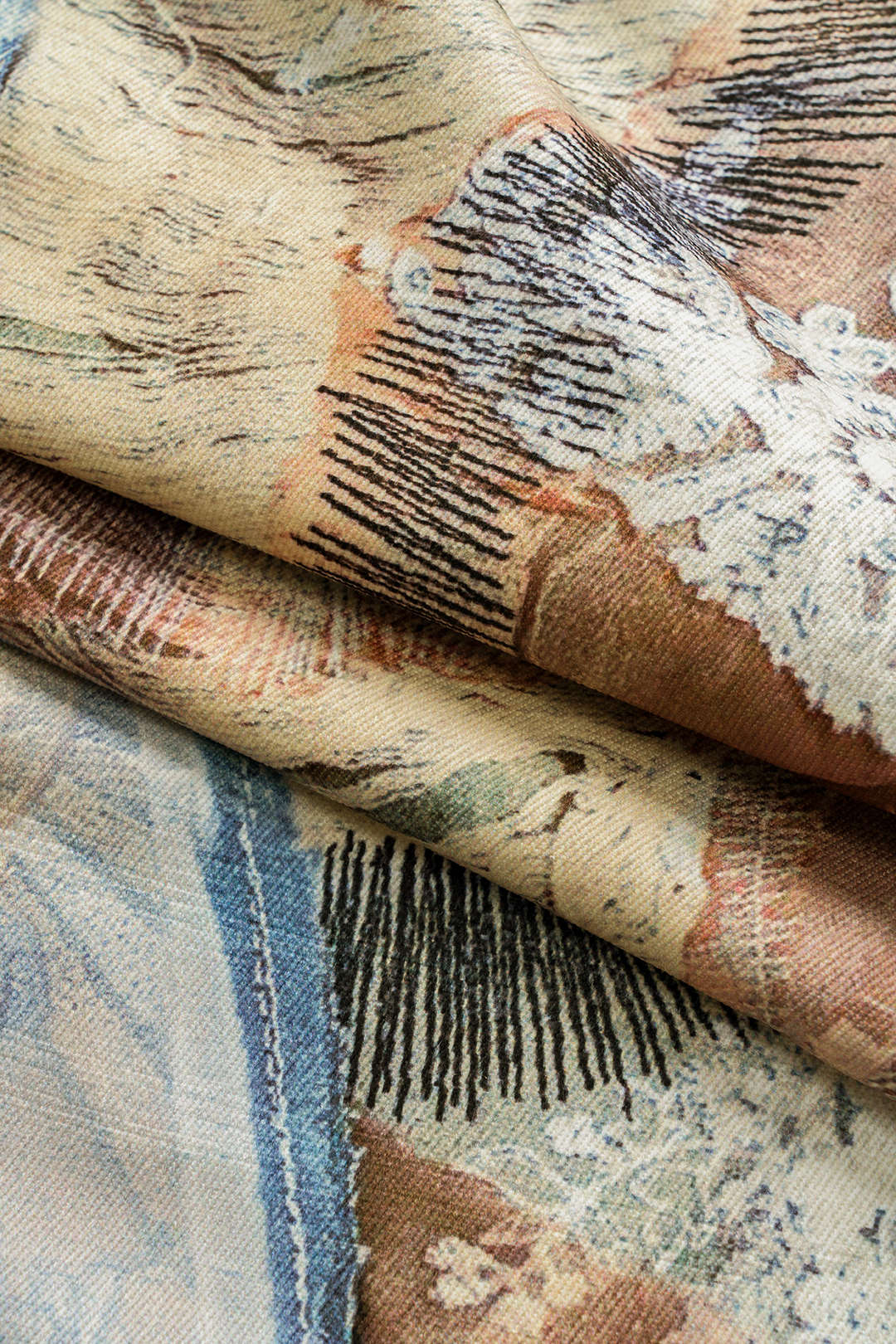 "Abstract Print Button Pocket Trousers"
