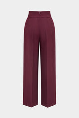 "Basic High-Waisted Wide Leg Trousers"