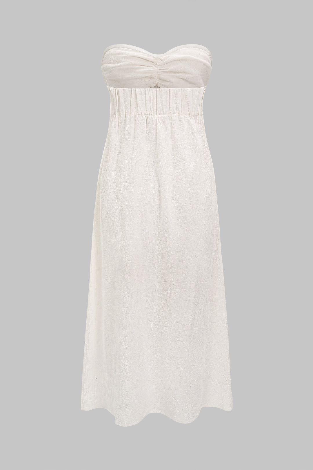 "Contrast Binding Ruched Asymmetrical Tube Top"