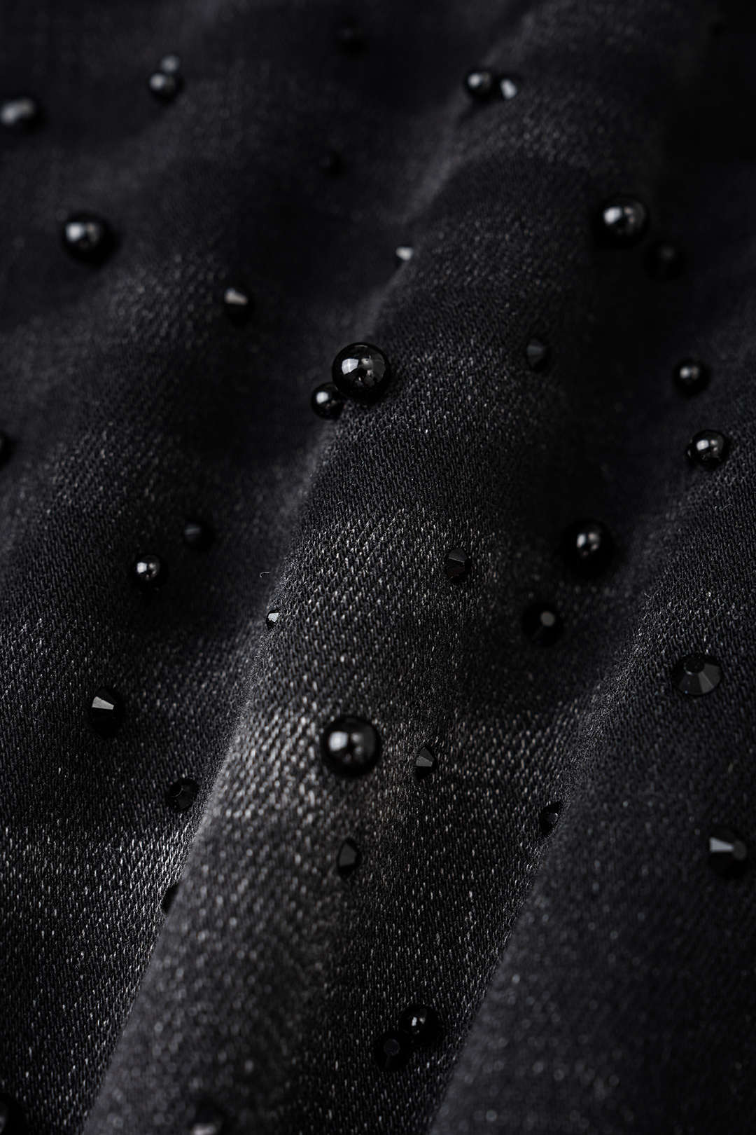 "Denim Floral Hollow Out Rhinestone Decor Jeans"
