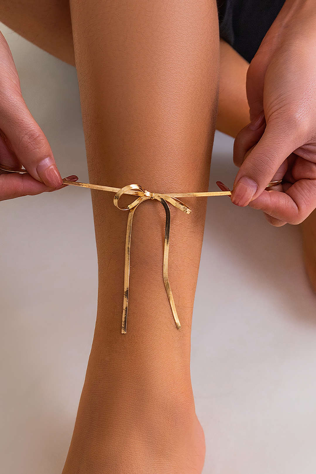 "Chain Anklet Bow Anklet"