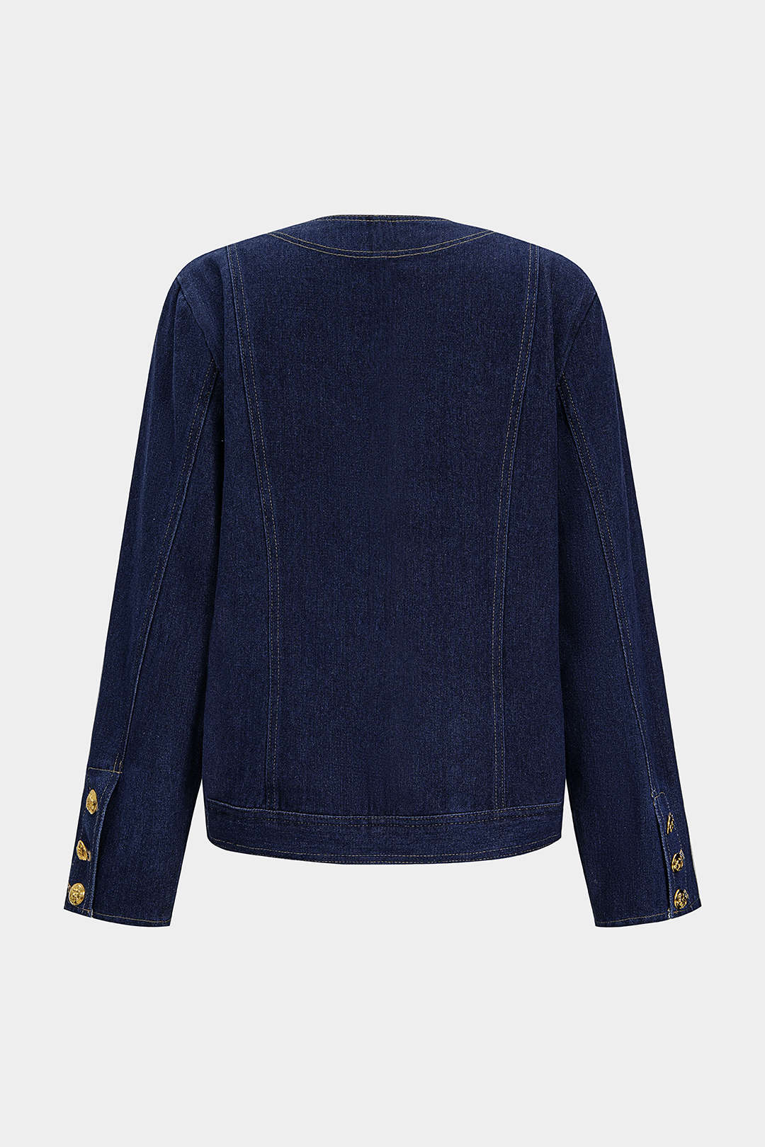 "Denim Metallic Button Pocket Outerwear"