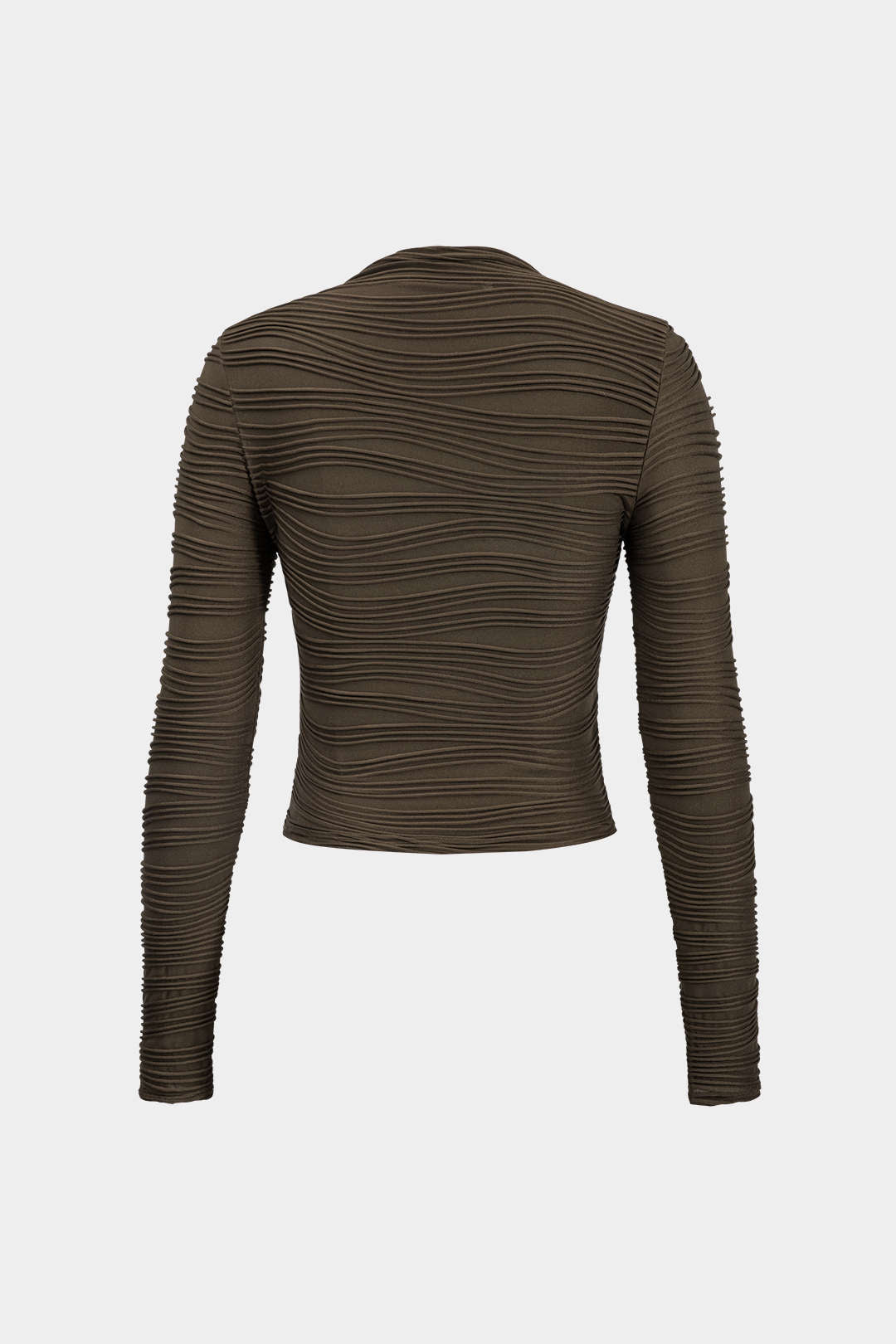 "Basic Textured Long-Sleeve Top"