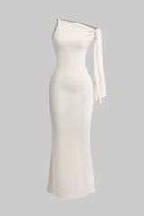 "Asymmetrical Twist Knot Mermaid Maxi Dress"