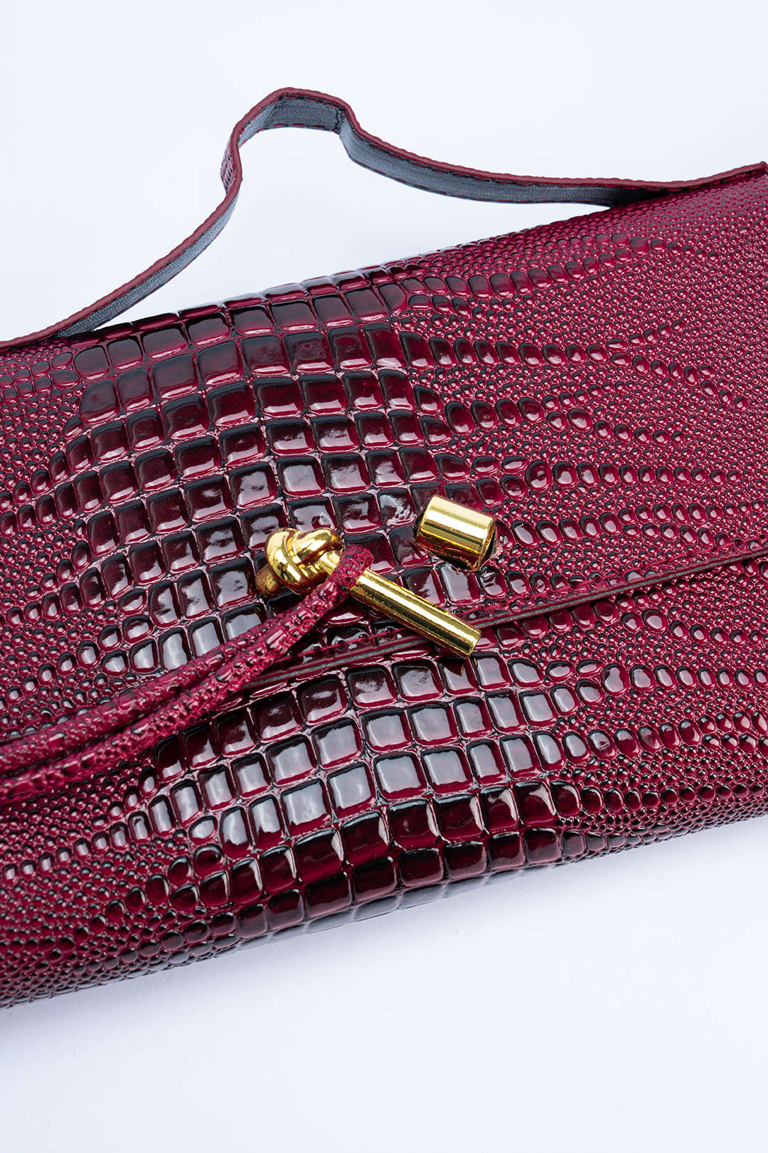 "Crocodile Skin Pattern Faux Leather Clutch Bag"