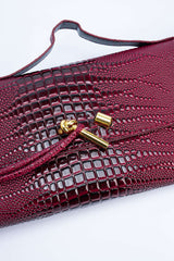 "Crocodile Skin Pattern Faux Leather Clutch Bag"
