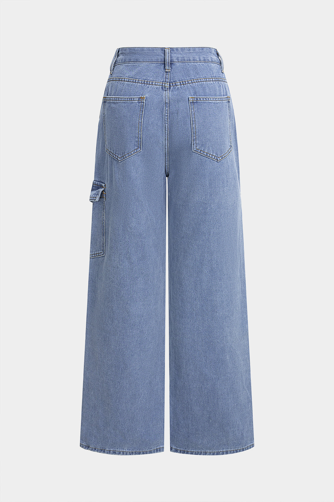 "Denim Bow Tie-Up Straight Leg Jeans"