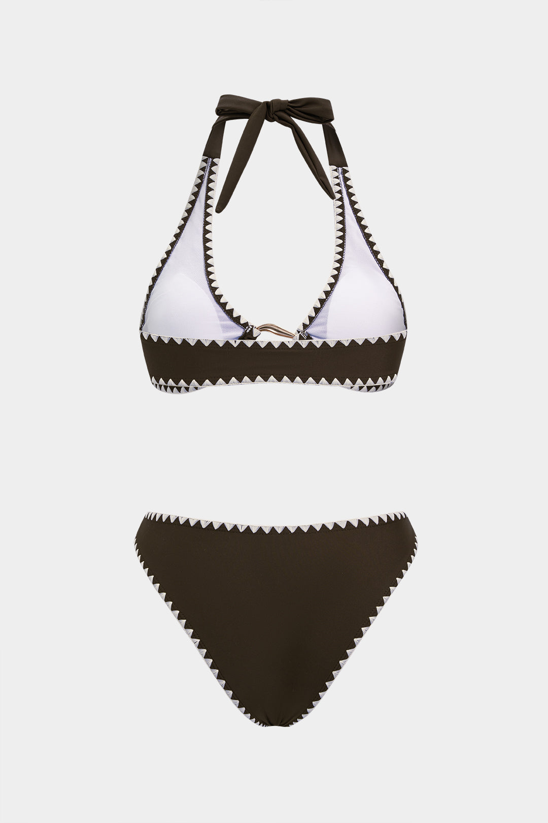 "Contrast Binding Halter Neck Bikini Set"