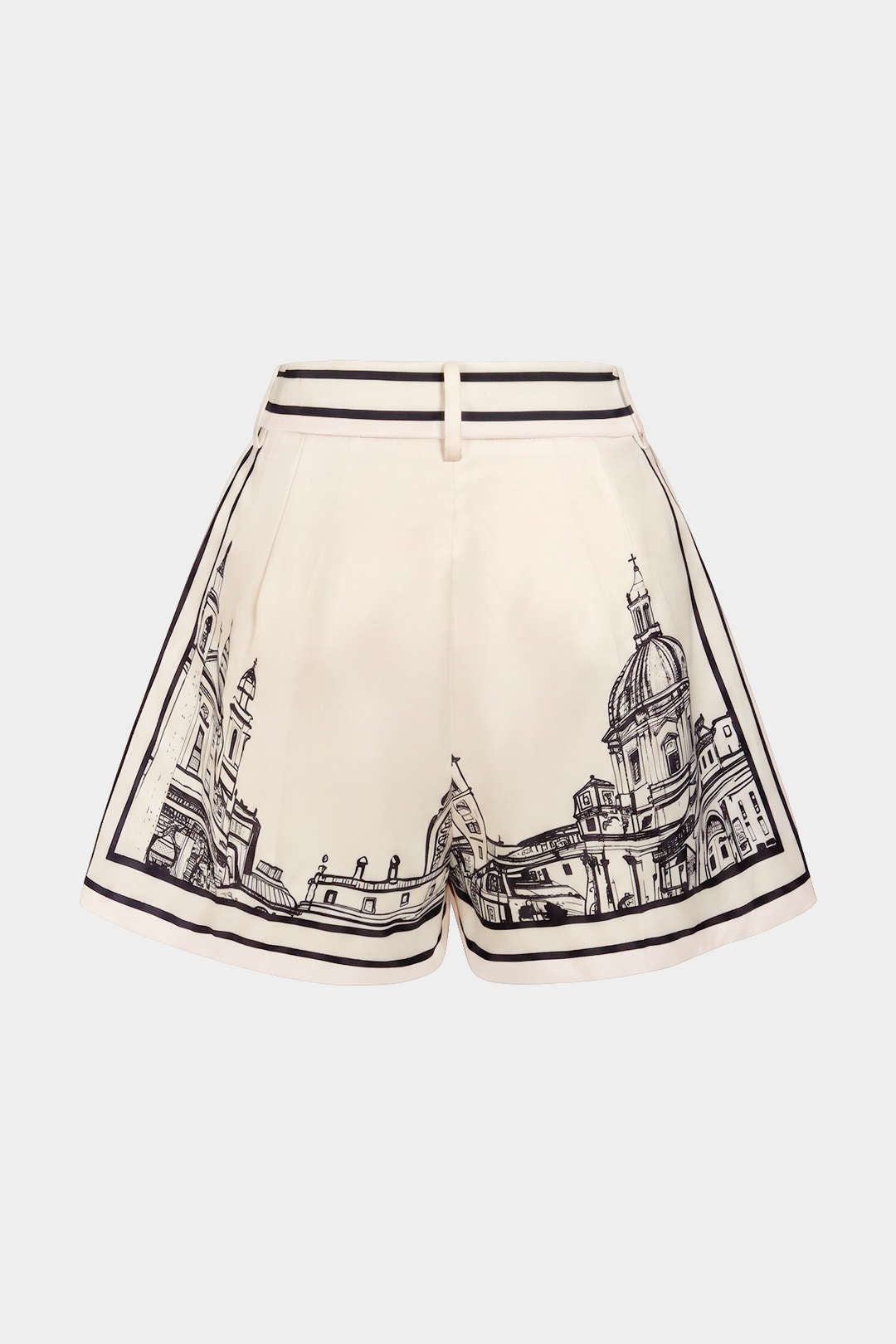 "Artistic Print Satin Shorts"