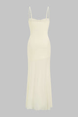 "Cut Out Backless High Slit Slip Sleeveless Maxi Dress"