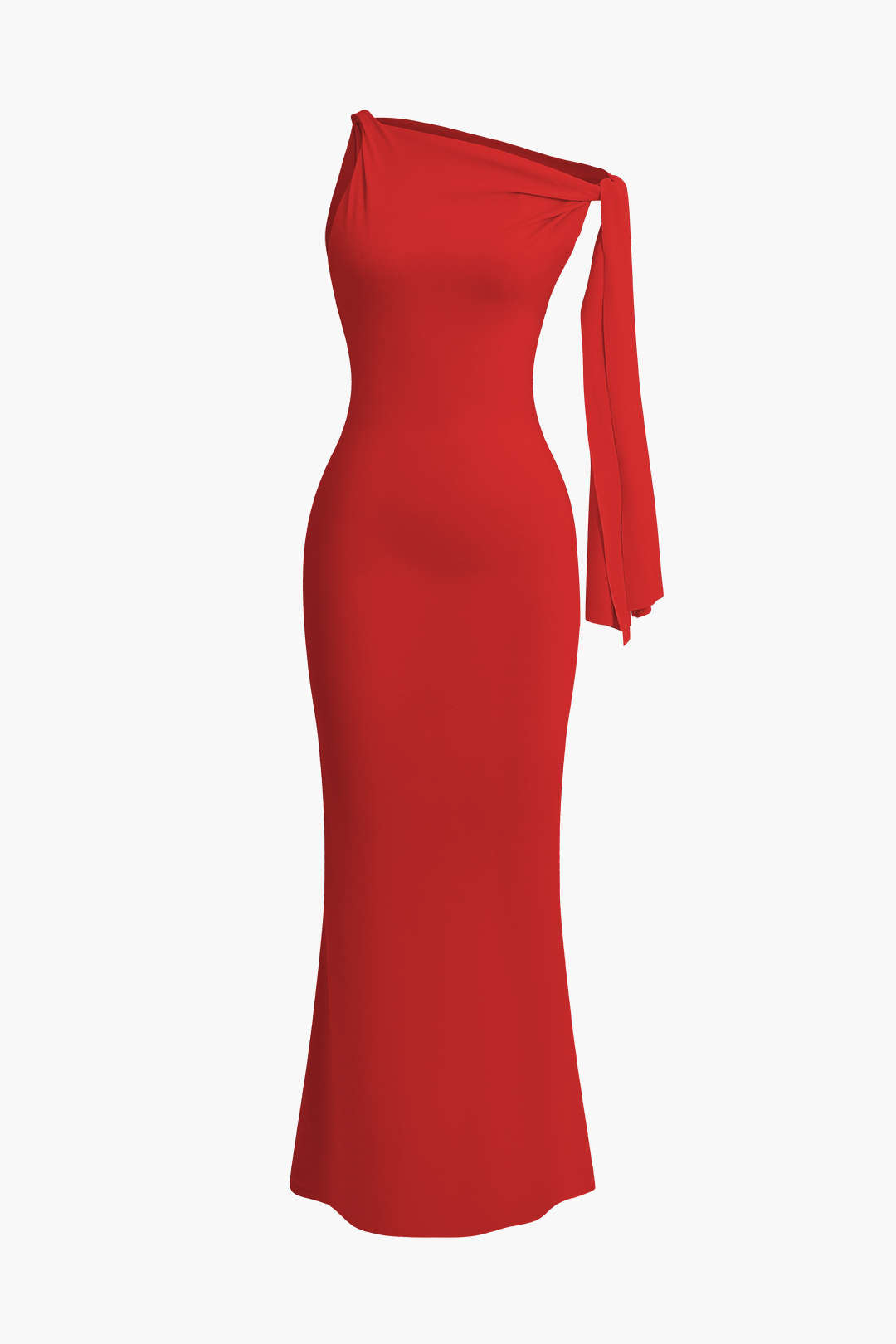 "Asymmetrical Twist Knot Mermaid Maxi Dress"