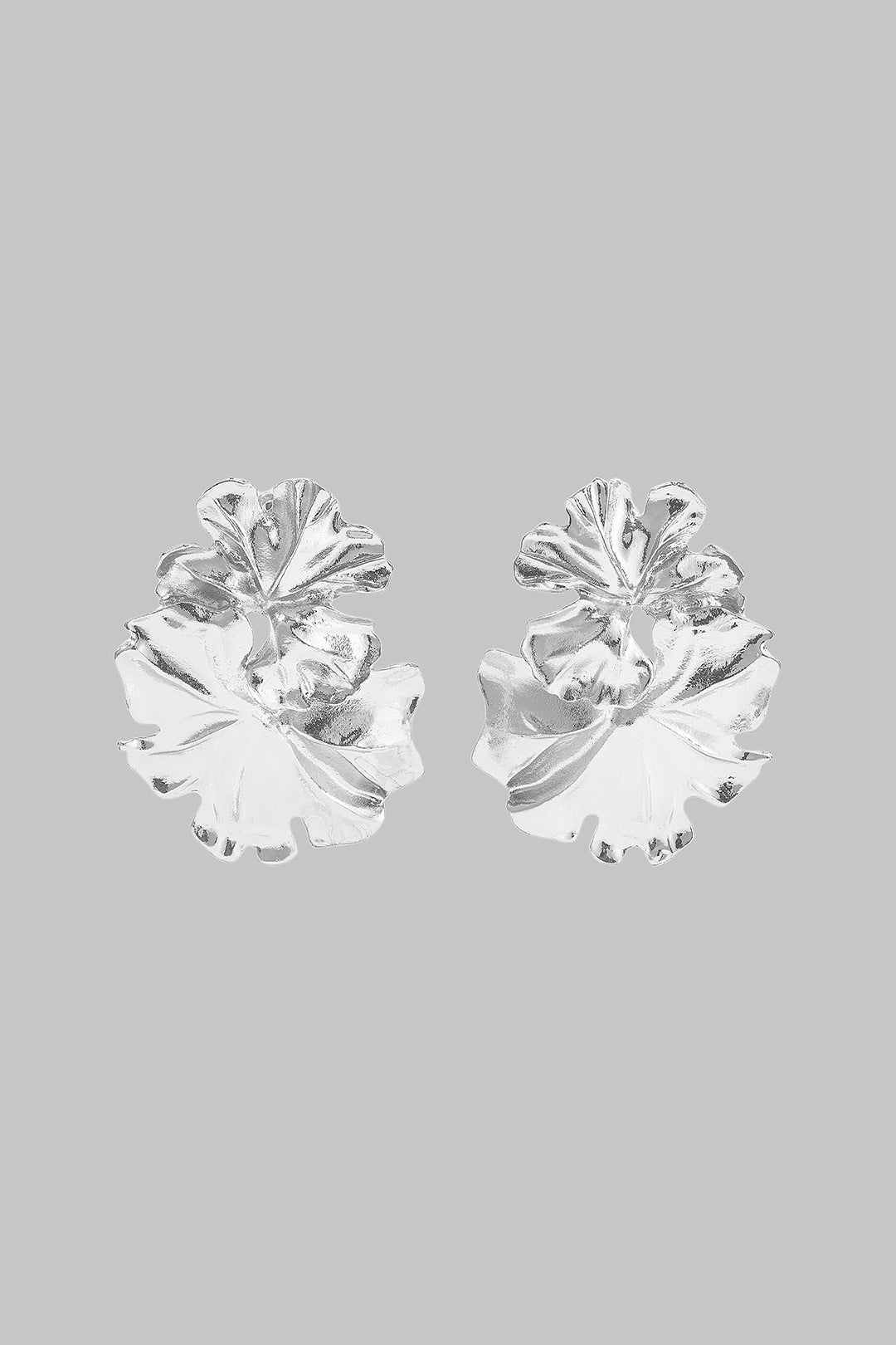 "Alloy Wrinkled Irregular Leaf Earrings"