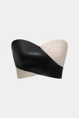 "Contrast Zipper Tube Top"